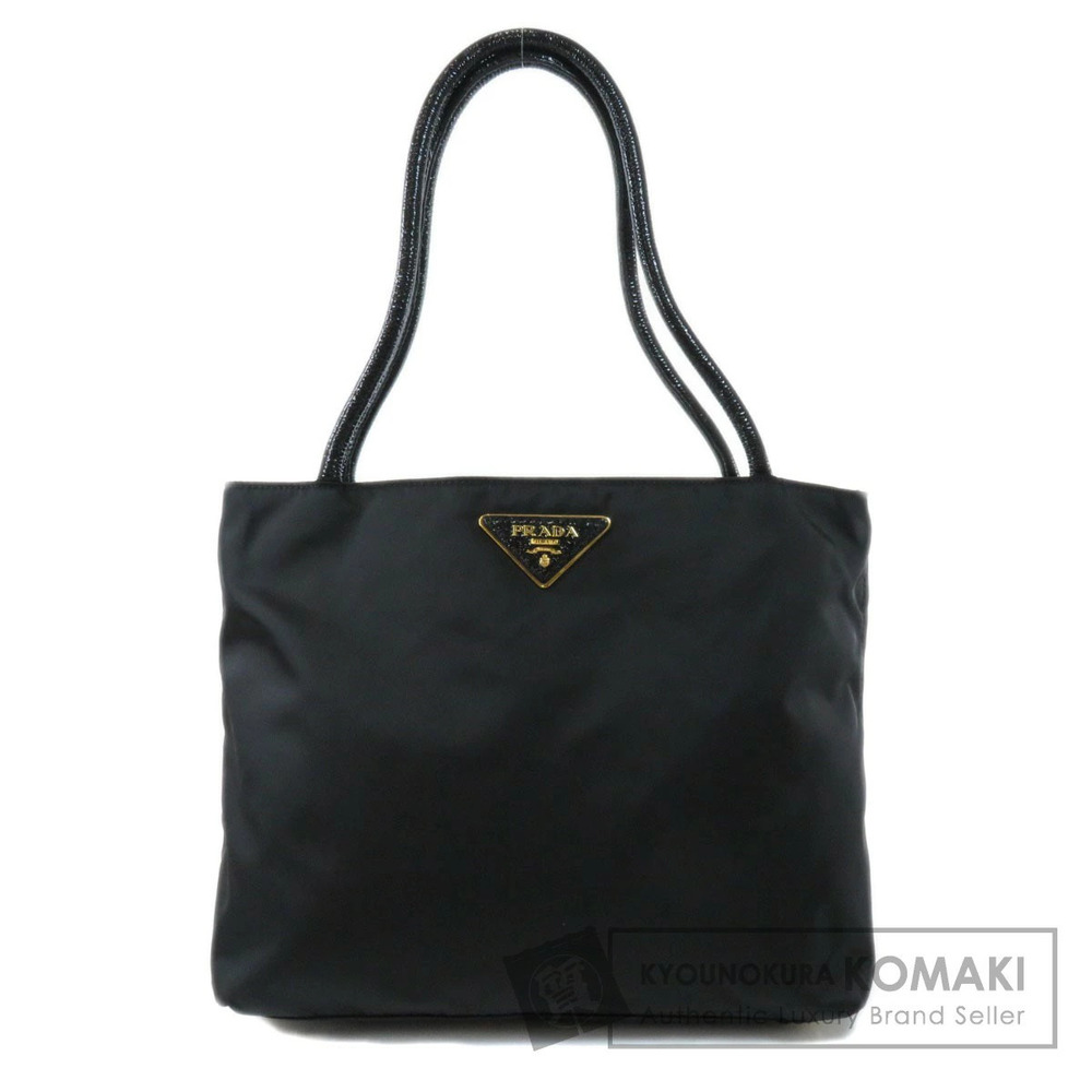 Prada Plate Tote Bag Patent Vernis Leather